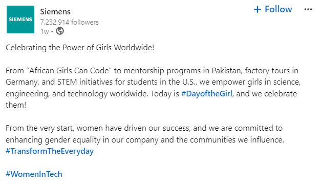 Siemens B2B content marketing